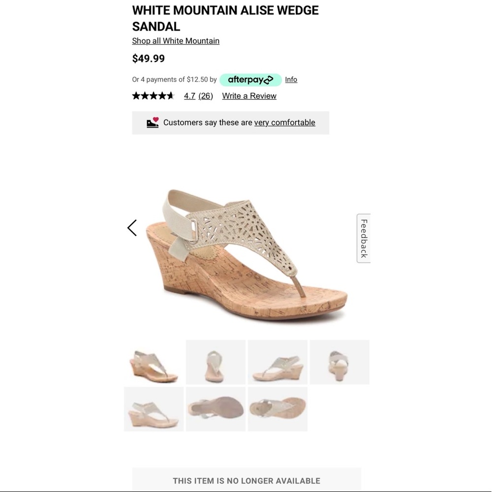 Alise Wedge Sandals by White Mountain size 8.5